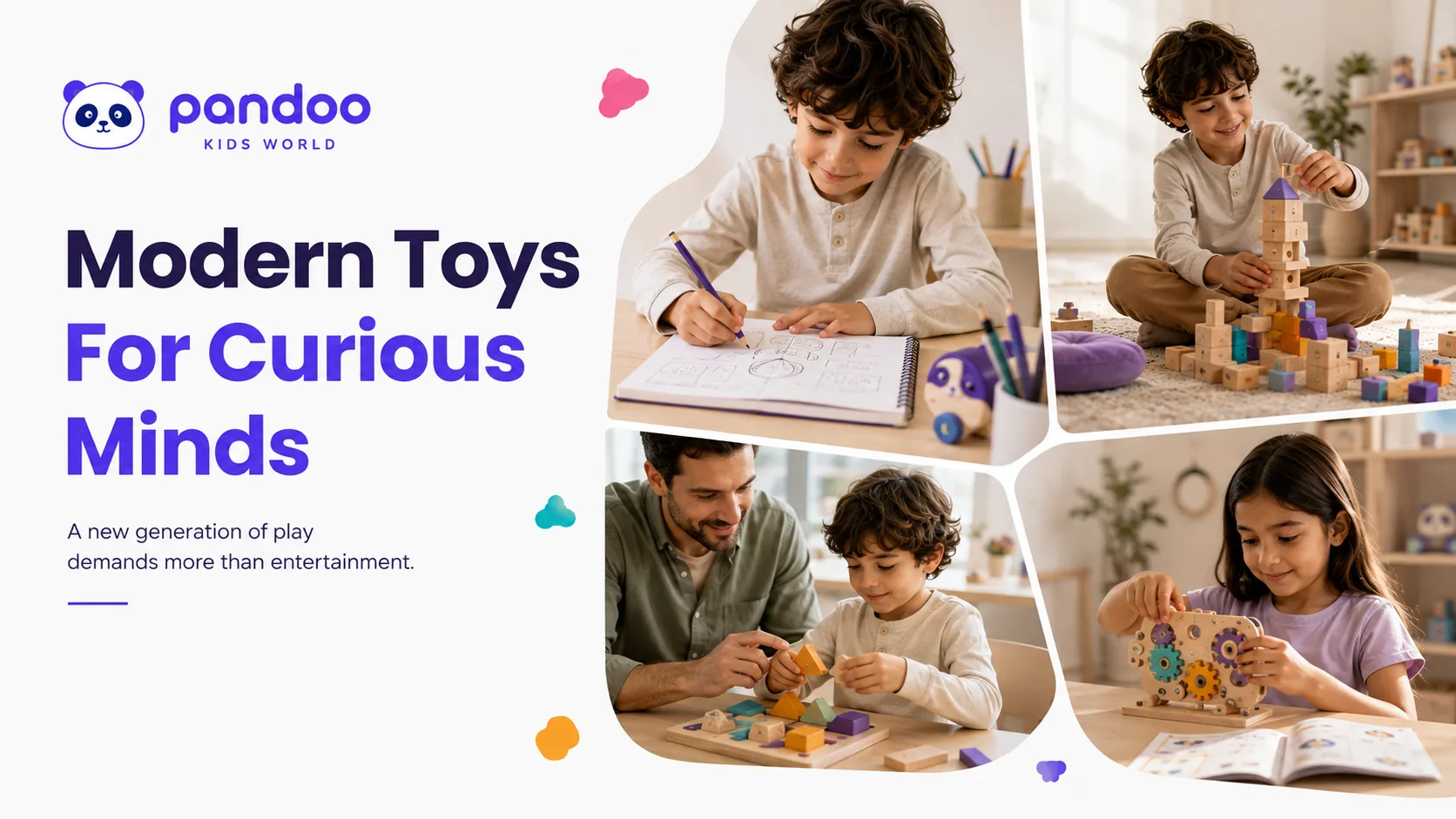 Pandoo Kids World — Logo and Branding packaging & visual design mockup 2 by Raghav Chopra
